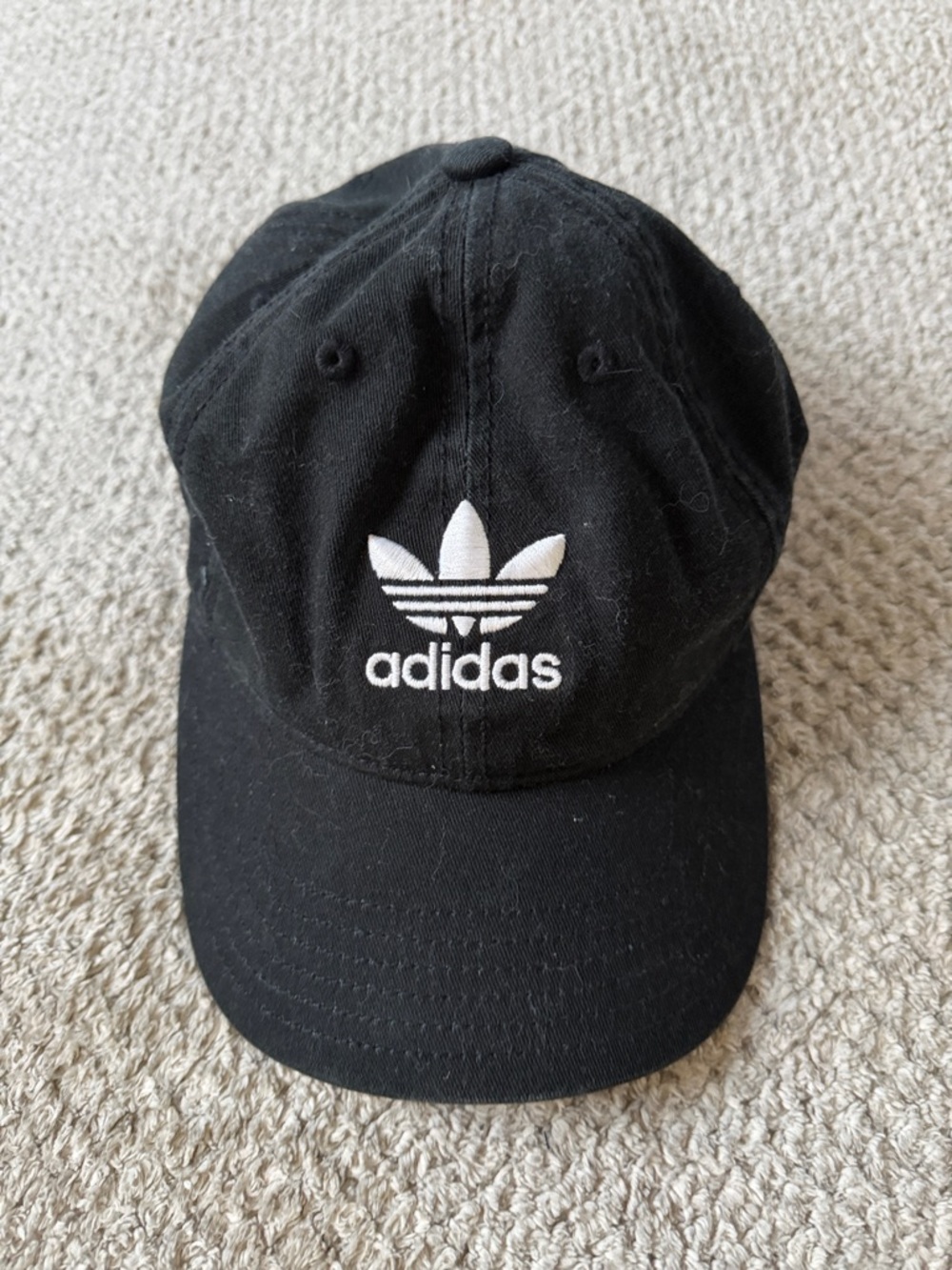 adidas Black Cap with White Trefoil Logo